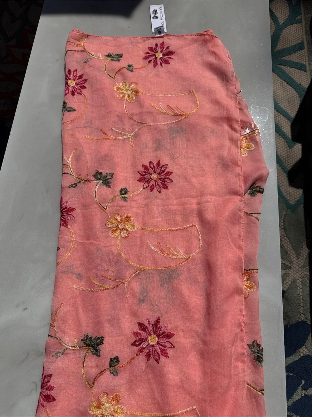 Jessica McClintock Coral Pink sheer Scarf